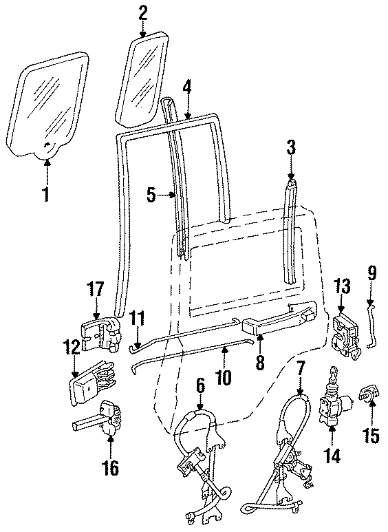 9REAR DOOR. GLASS & HARDWARE.https://images.simplepart.com/images/parts/motor/fullsize/WB4131.png