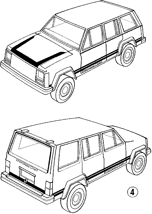 Diagram STRIPE TAPE. for your Jeep Cherokee  