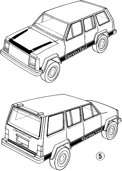 Diagram STRIPE TAPE. for your Jeep Cherokee  