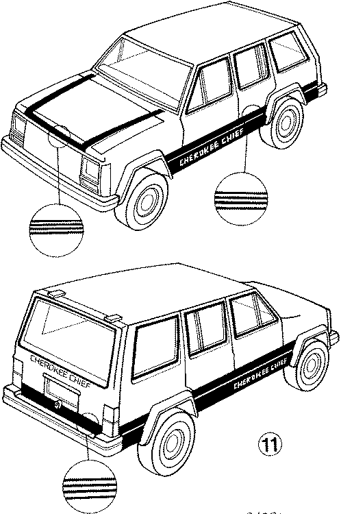 Diagram STRIPE TAPE. for your Jeep Cherokee  