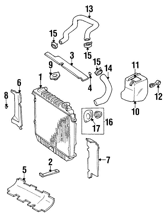 Diagram RADIATOR & COMPONENTS. for your 2009 Jeep Wrangler   