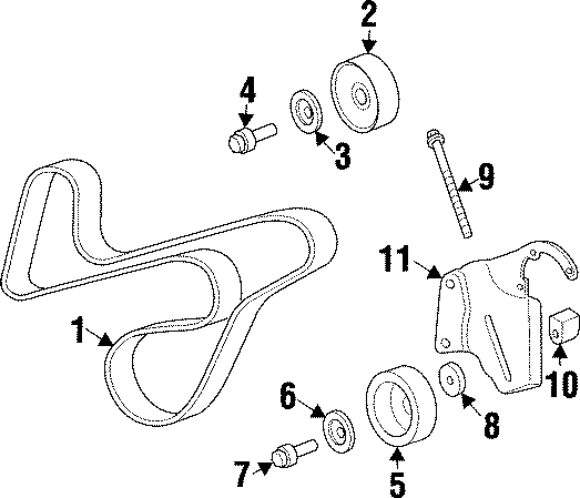 Diagram BELTS & PULLEYS. for your 2000 Jeep Wrangler  SE 