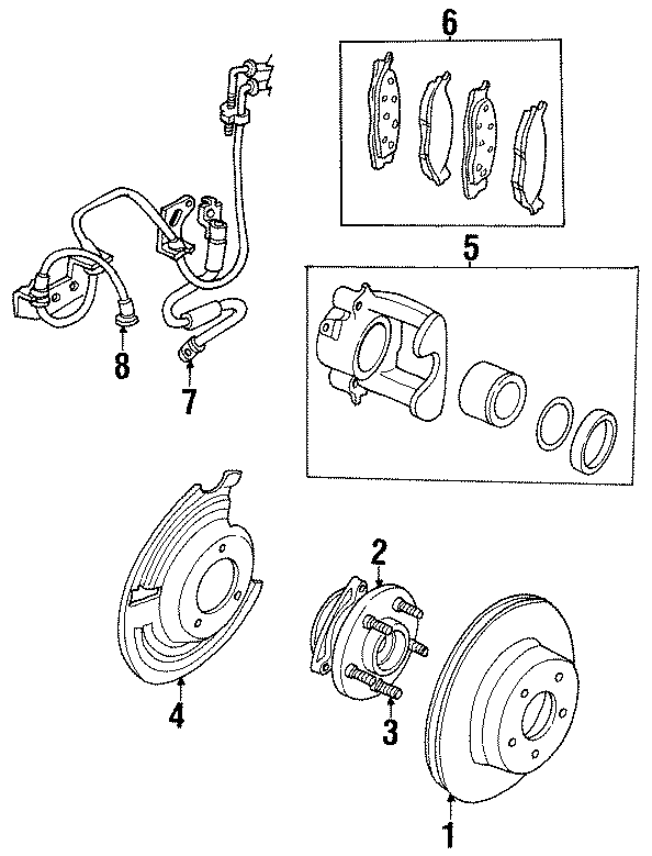 1FRONT SUSPENSION. BRAKE COMPONENTS.https://images.simplepart.com/images/parts/motor/fullsize/WB97181.png