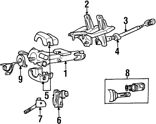 8SHROUD. STEERING COLUMN ASSEMBLY. SWITCHES & LEVERS.https://images.simplepart.com/images/parts/motor/fullsize/WB97230.png