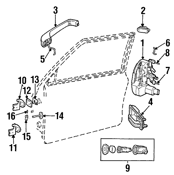 1FRONT DOOR. LOCK & HARDWARE.https://images.simplepart.com/images/parts/motor/fullsize/WB97360.png