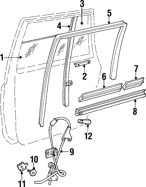 12REAR DOOR. GLASS & HARDWARE.https://images.simplepart.com/images/parts/motor/fullsize/WB97390.png