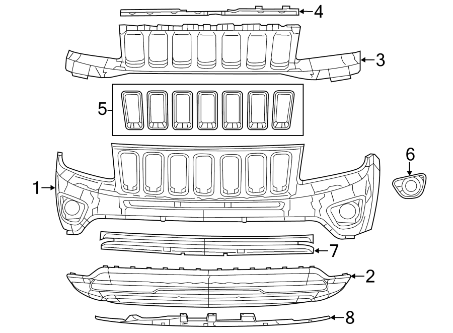 8FRONT BUMPER & GRILLE. BUMPER & COMPONENTS.https://images.simplepart.com/images/parts/motor/fullsize/WC07006.png