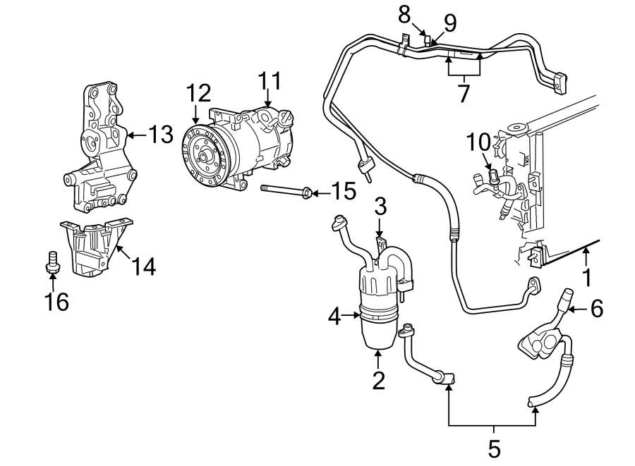 Diagram AIR CONDITIONER & HEATER. COMPRESSOR & LINES. CONDENSER. for your 2023 Ram 1500   