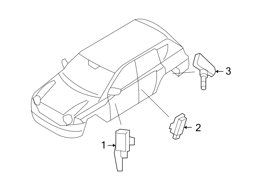 Diagram TIRE PRESSURE MONITOR COMPONENTS. for your 2019 Fiat 500X   