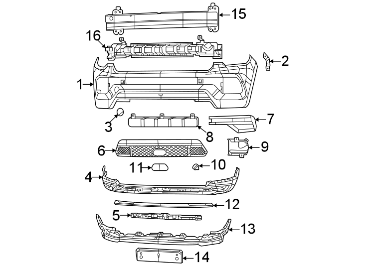 2Front bumper & grille. Bumper & components.https://images.simplepart.com/images/parts/motor/fullsize/WC17011.png