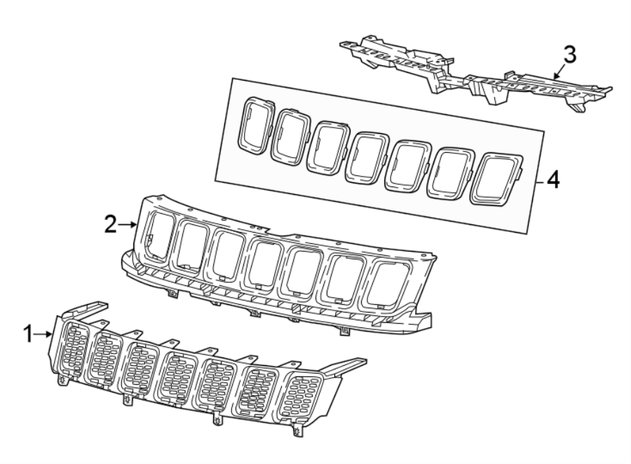 2FRONT BUMPER & GRILLE. GRILLE & COMPONENTS.https://images.simplepart.com/images/parts/motor/fullsize/WC17030.png