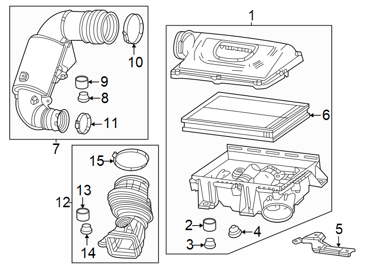 Diagram Engine / transaxle. Air intake. for your Jeep Grand Cherokee L  