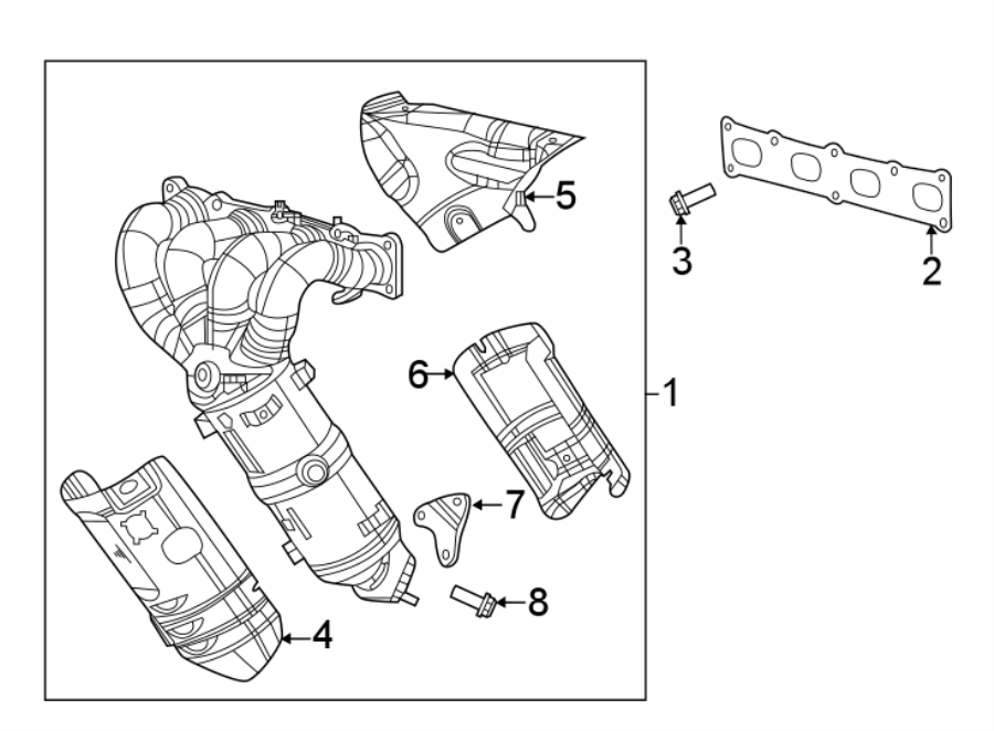 Diagram EXHAUST SYSTEM. EXHAUST MANIFOLD. for your Ram 1500  