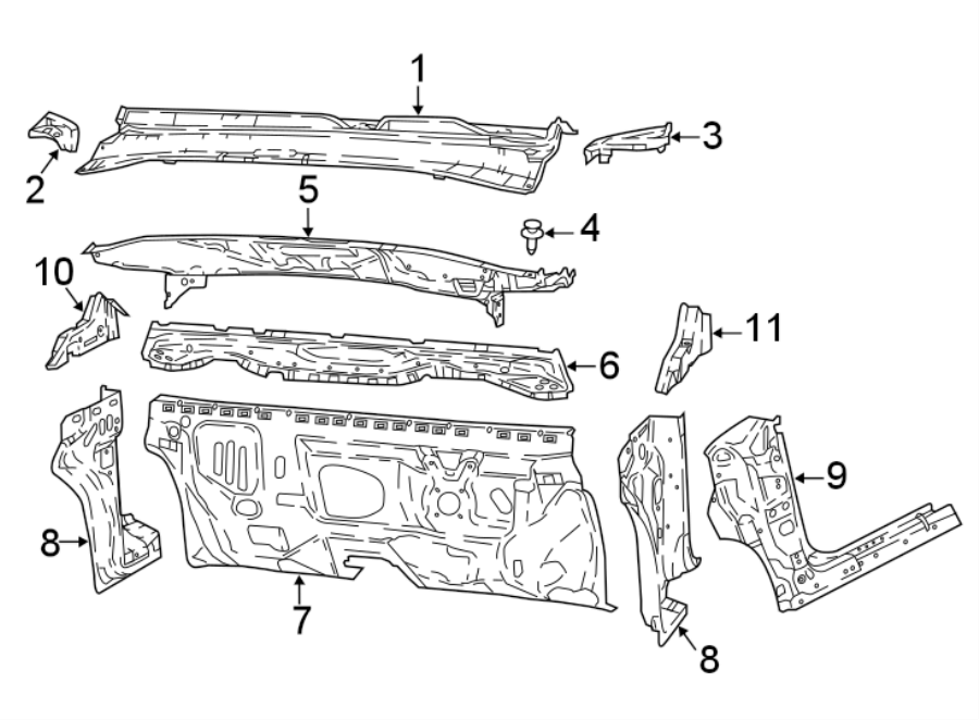 Diagram COWL. for your 2023 Ram ProMaster 3500   