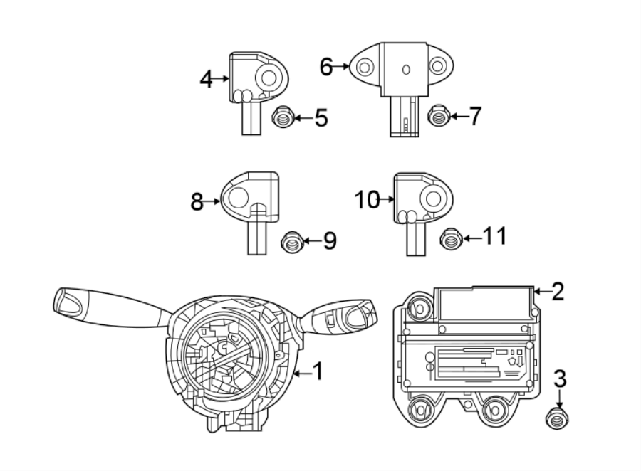 Diagram RESTRAINT SYSTEMS. AIR BAG COMPONENTS. for your Jeep Compass  