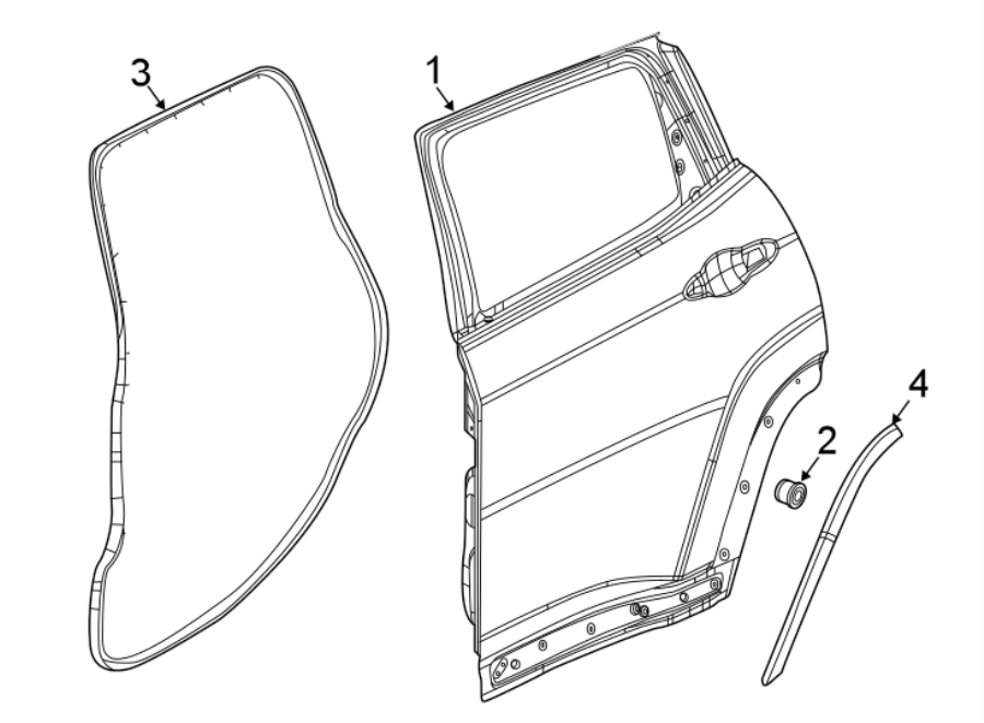 Diagram REAR DOOR. DOOR & COMPONENTS. for your Jeep Compass  