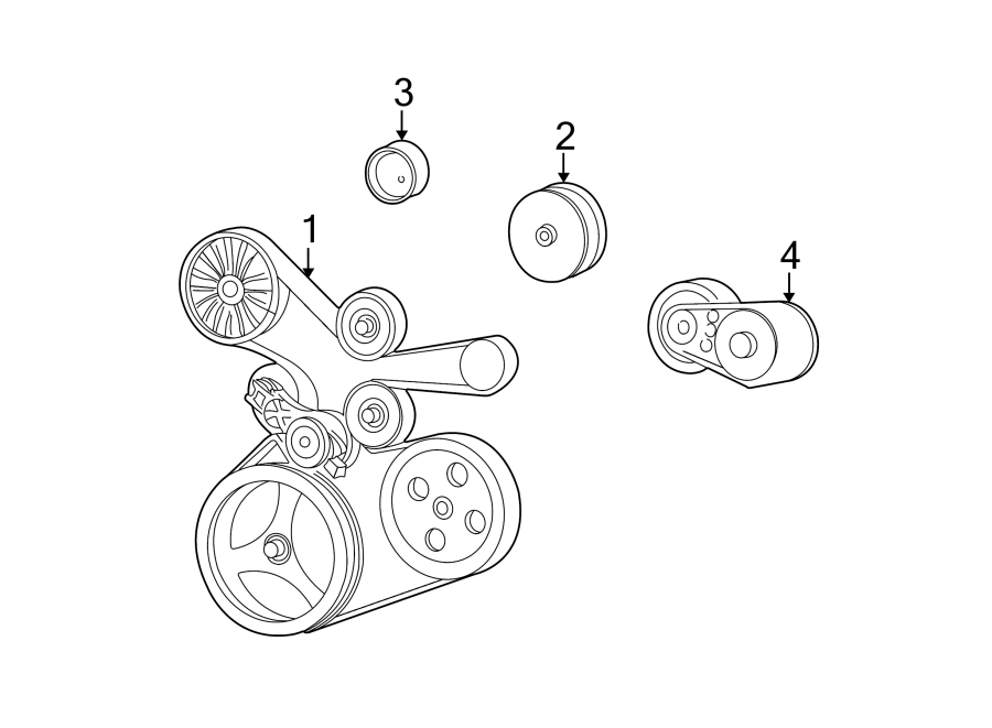 Diagram BELTS & PULLEYS. for your 2012 Jeep Wrangler   