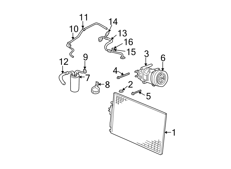 Diagram AIR CONDITIONER & HEATER. COMPRESSOR & LINES. CONDENSER. for your 2023 Ram 2500 6.7L 6 cylinder DIESEL A/T RWD Lone Star Crew Cab Pickup Fleetside 