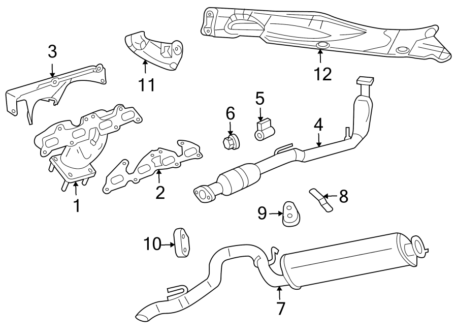 EXHAUST SYSTEM. EXHAUST COMPONENTS. MANIFOLD.