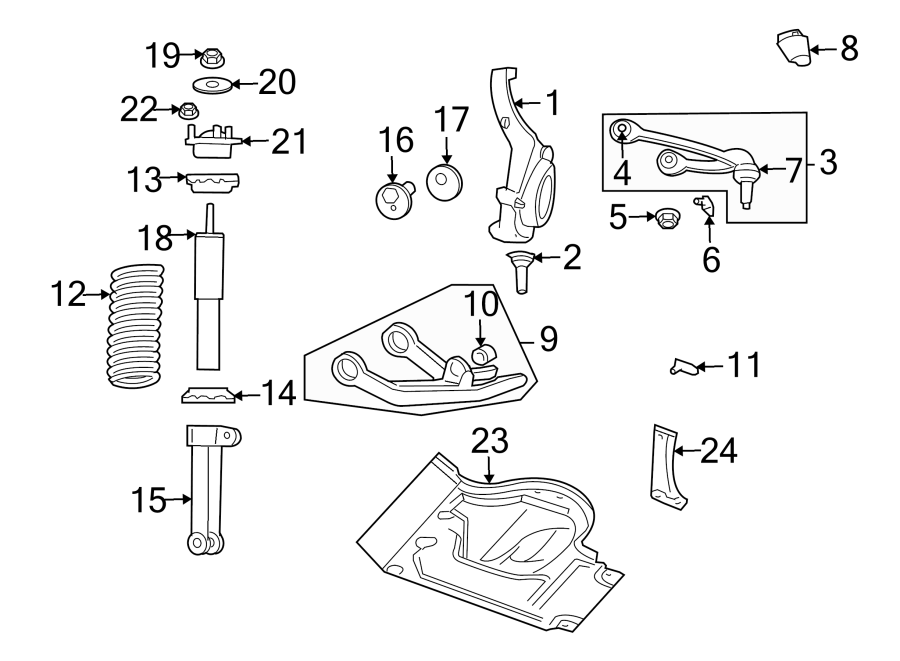 FRONT SUSPENSION. SUSPENSION COMPONENTS. Diagram