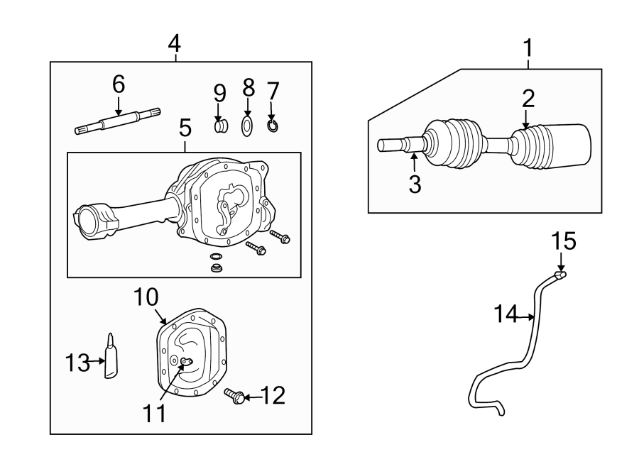 Diagram FRONT SUSPENSION. CARRIER & FRONT AXLES. for your Jeep Liberty  