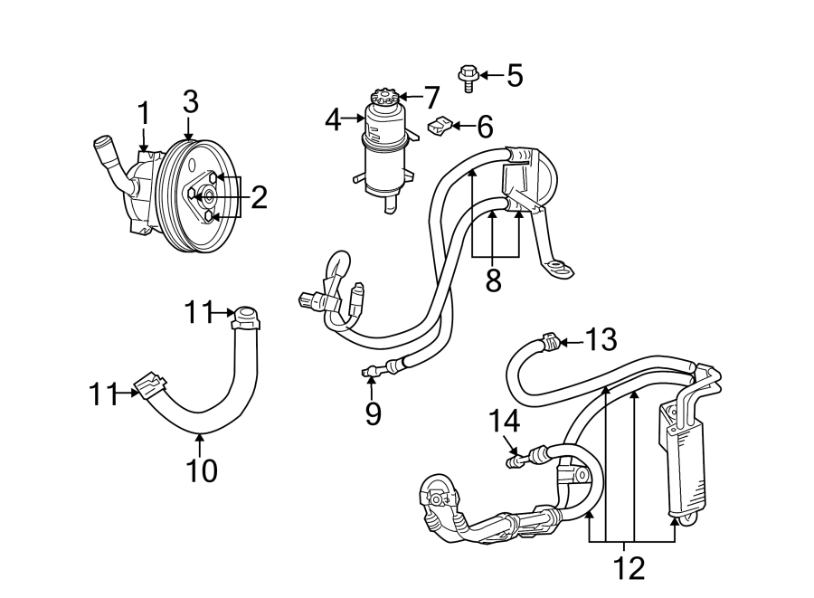 Diagram STEERING GEAR & LINKAGE. PUMP & HOSES. for your 2023 Ram 2500 6.7L 6 cylinder DIESEL A/T RWD Lone Star Crew Cab Pickup Fleetside 