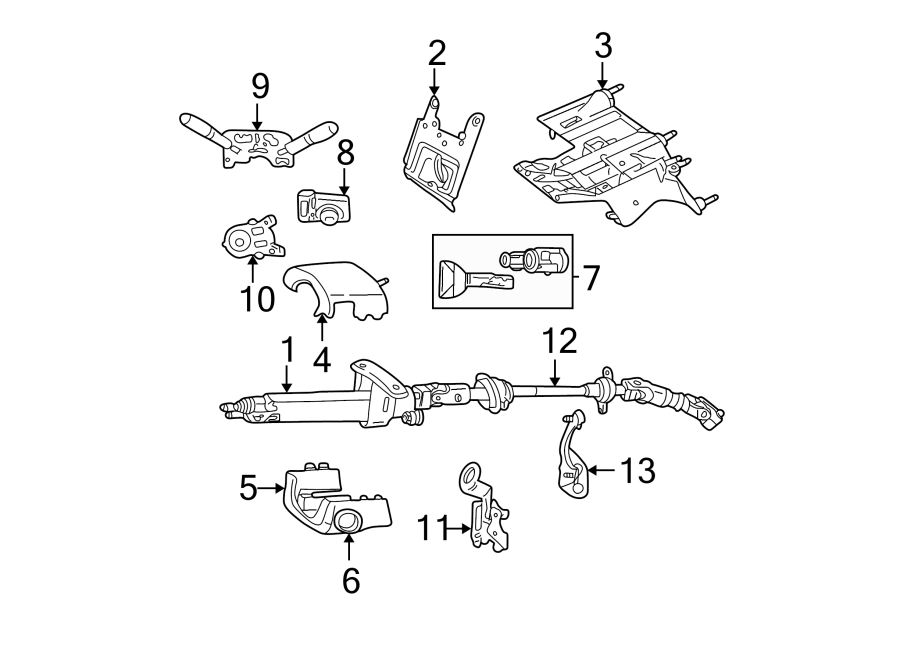 8SHAFT & INTERNAL COMPONENTS. SHROUD. STEERING COLUMN ASSEMBLY. SWITCHES & LEVERS.https://images.simplepart.com/images/parts/motor/fullsize/WD02295.png