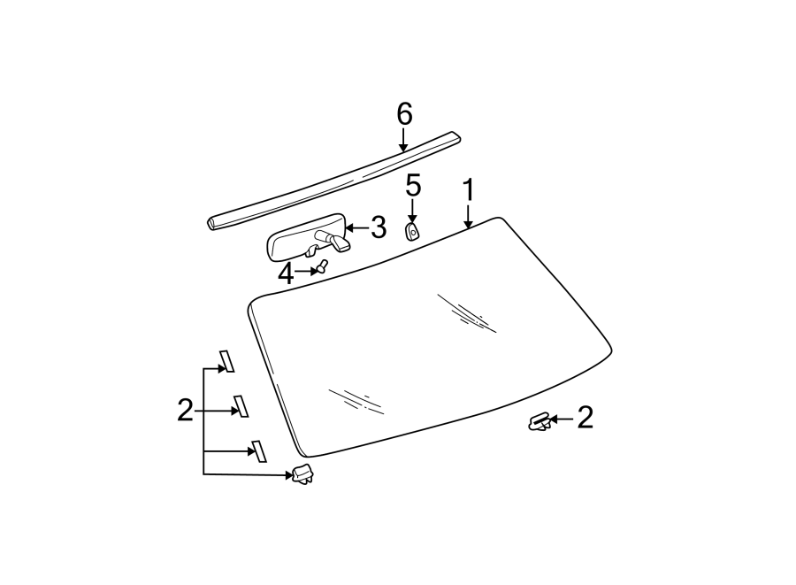 3WINDSHIELD. GLASS. REVEAL MOLDINGS.https://images.simplepart.com/images/parts/motor/fullsize/WD02310.png