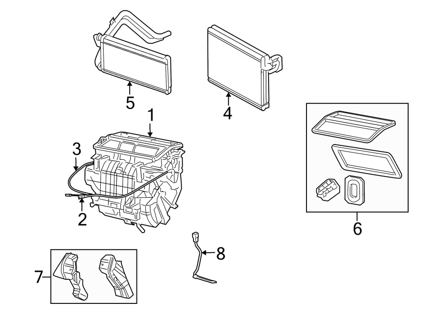 1AIR CONDITIONER & HEATER. EVAPORATOR & HEATER COMPONENTS.https://images.simplepart.com/images/parts/motor/fullsize/WD07060.png