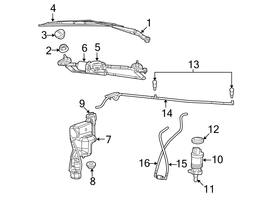 WINDSHIELD. WIPER & WASHER COMPONENTS.