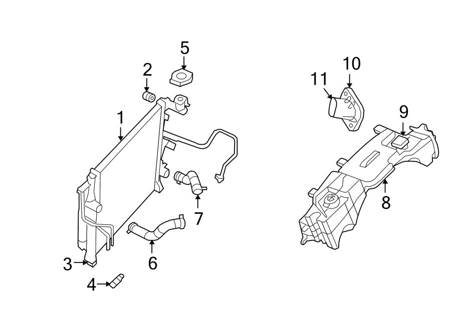 Diagram RADIATOR & COMPONENTS. for your 1988 Jeep Wrangler   