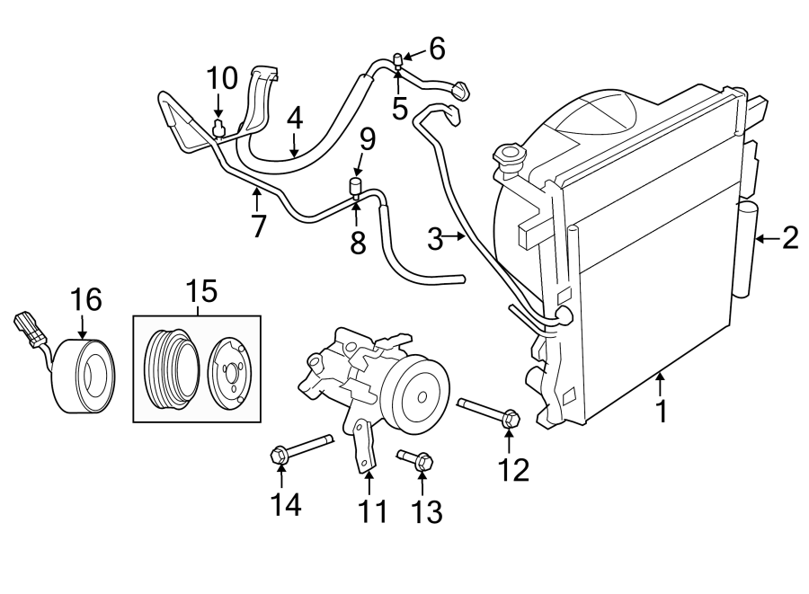 16AIR CONDITIONER & HEATER. COMPRESSOR & LINES. CONDENSER.https://images.simplepart.com/images/parts/motor/fullsize/WD08070.png