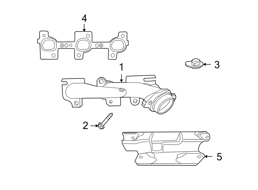 Diagram EXHAUST SYSTEM. EXHAUST MANIFOLD. for your 2024 Jeep Grand Cherokee   