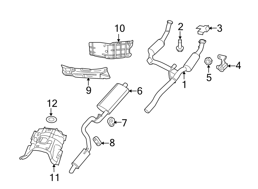 Diagram EXHAUST SYSTEM. EXHAUST COMPONENTS. for your 2004 Chrysler Town & Country   