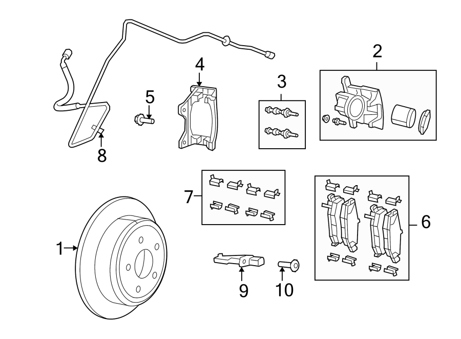 REAR SUSPENSION. BRAKE COMPONENTS.