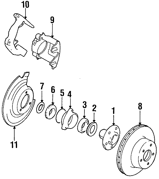 FRONT SUSPENSION. BRAKE COMPONENTS.