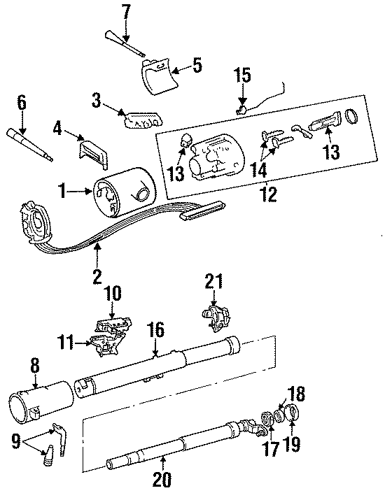 14STEERING COLUMN. HOUSING & COMPONENTS. SHROUD. SWITCHES & LEVERS.https://images.simplepart.com/images/parts/motor/fullsize/WD87121.png