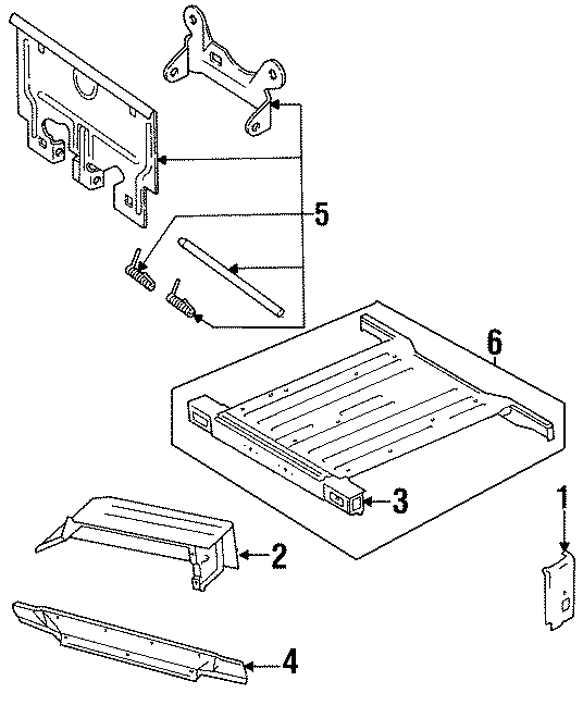 Diagram REAR BODY & FLOOR. REAR FLOOR & RAILS. for your 2000 Jeep Wrangler   