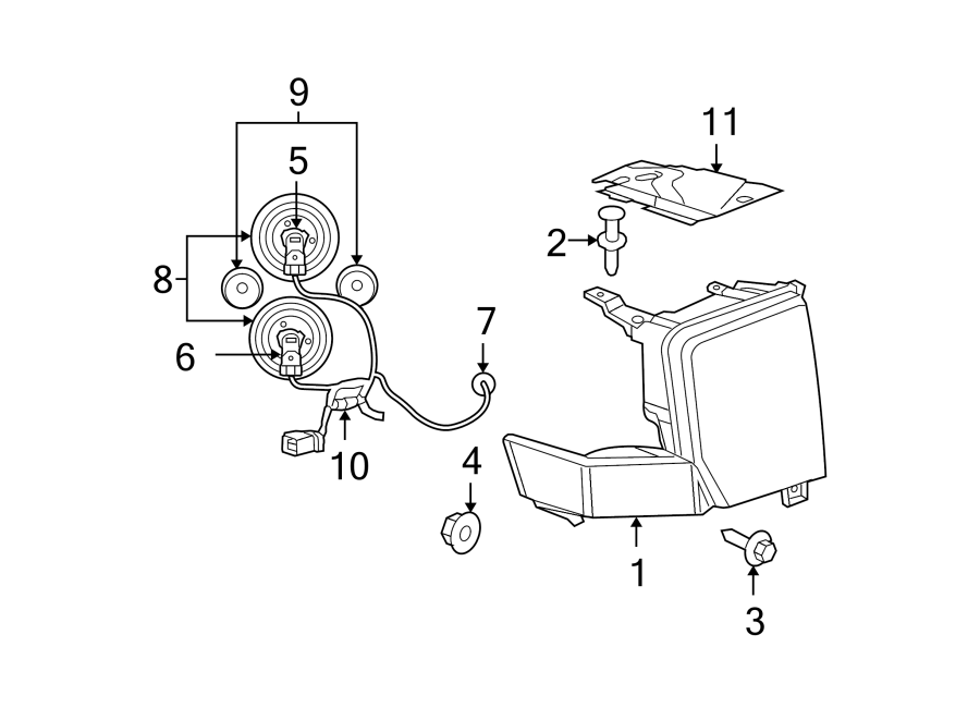 Diagram FRONT LAMPS. HEADLAMP COMPONENTS. for your 2018 Ram 2500 6.7L 6 cylinder DIESEL M/T RWD Tradesman Crew Cab Pickup Fleetside 