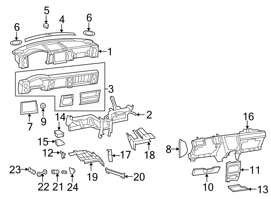 Diagram INSTRUMENT PANEL COMPONENTS. for your Chrysler 300M  