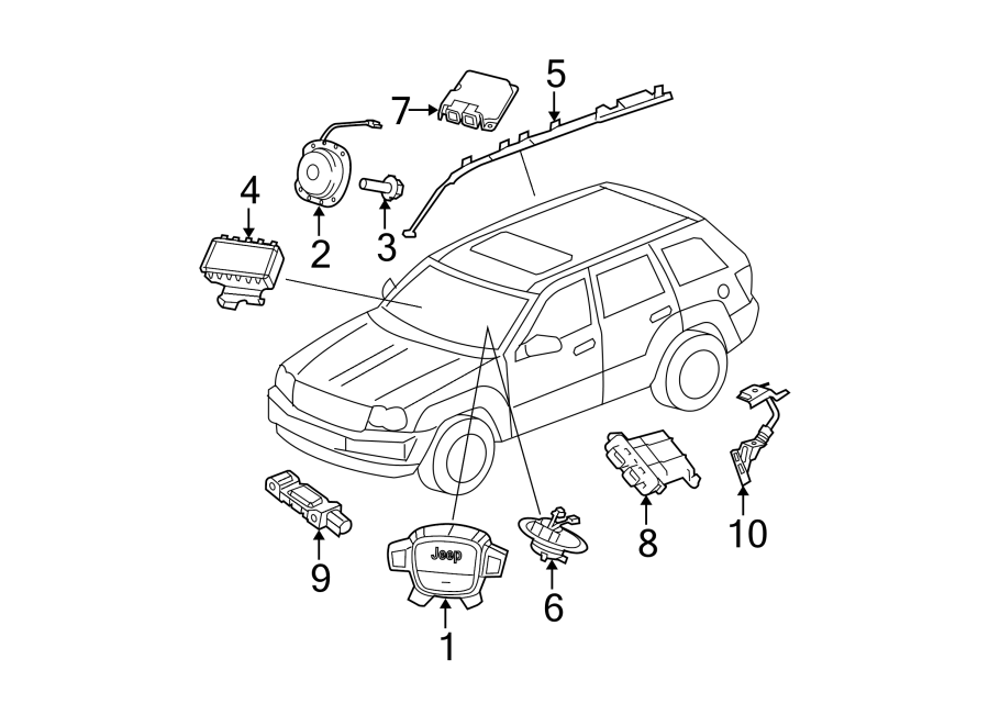 7RESTRAINT SYSTEMS. AIR BAG COMPONENTS.https://images.simplepart.com/images/parts/motor/fullsize/WE06465.png