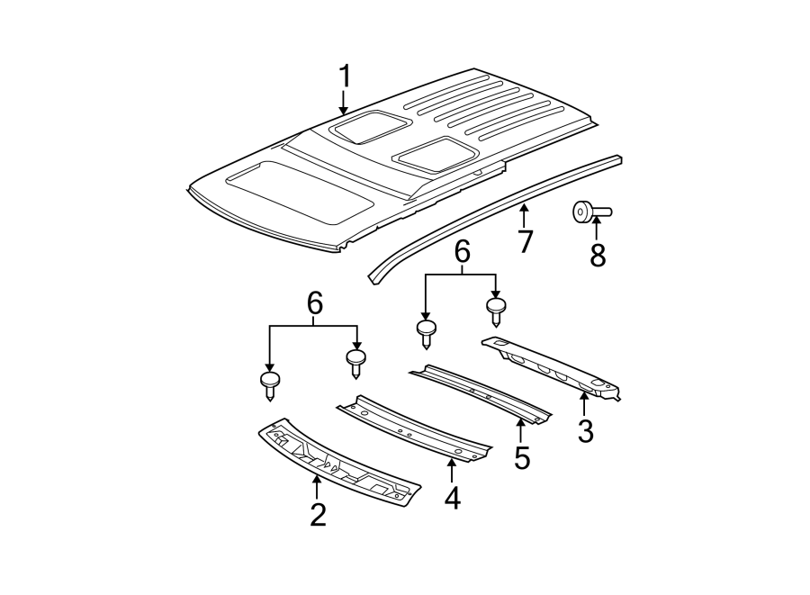 8EXTERIOR TRIM. ROOF & COMPONENTS.https://images.simplepart.com/images/parts/motor/fullsize/WE06510.png