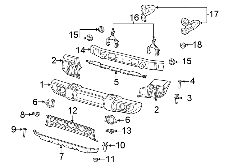 16FRONT BUMPER. BUMPER & COMPONENTS.https://images.simplepart.com/images/parts/motor/fullsize/WG20005.png