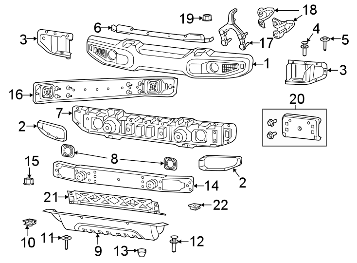 17FRONT BUMPER. BUMPER & COMPONENTS.https://images.simplepart.com/images/parts/motor/fullsize/WG20010.png