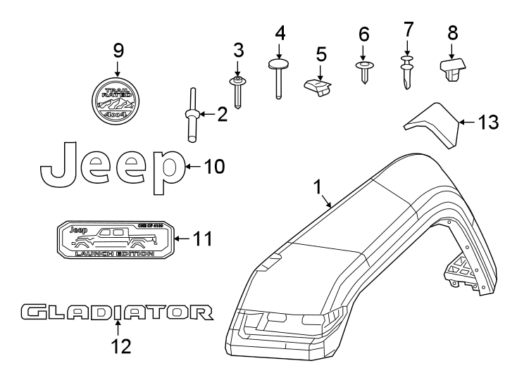 6Fender. Exterior trim.https://images.simplepart.com/images/parts/motor/fullsize/WG20115.png