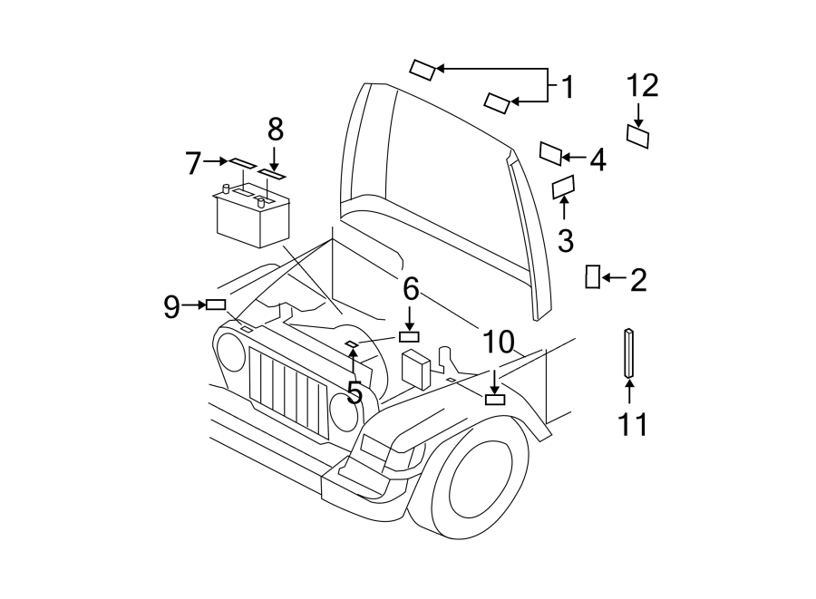 Jeep Wrangler Emission Label. All, all - 47480048AA | Mopar Parts ...