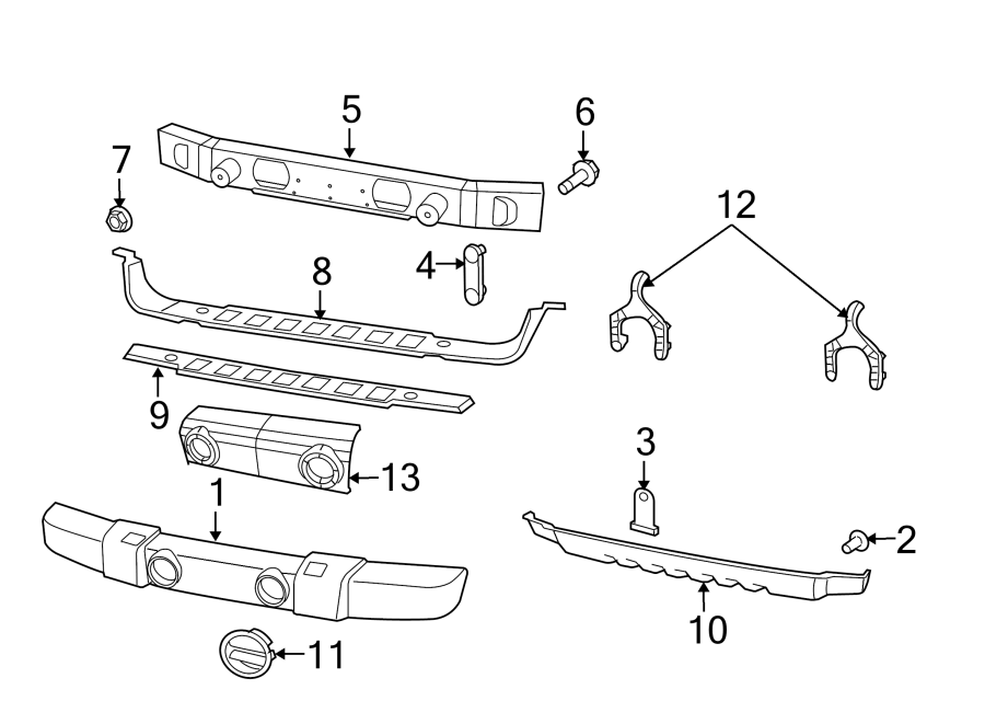 1FRONT BUMPER. BUMPER & COMPONENTS.https://images.simplepart.com/images/parts/motor/fullsize/WJ07005.png