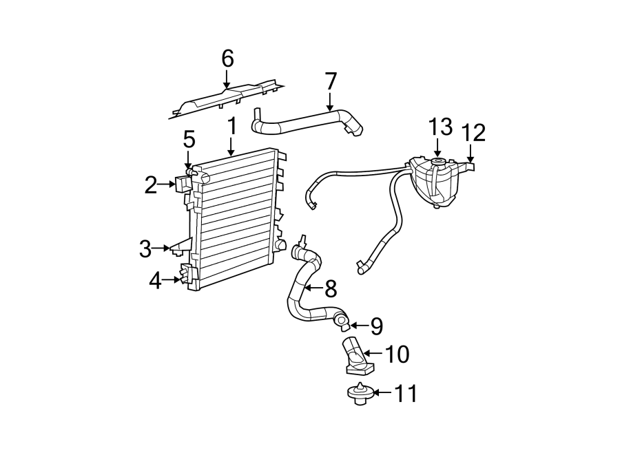 Diagram RADIATOR & COMPONENTS. for your 2020 Jeep Wrangler   