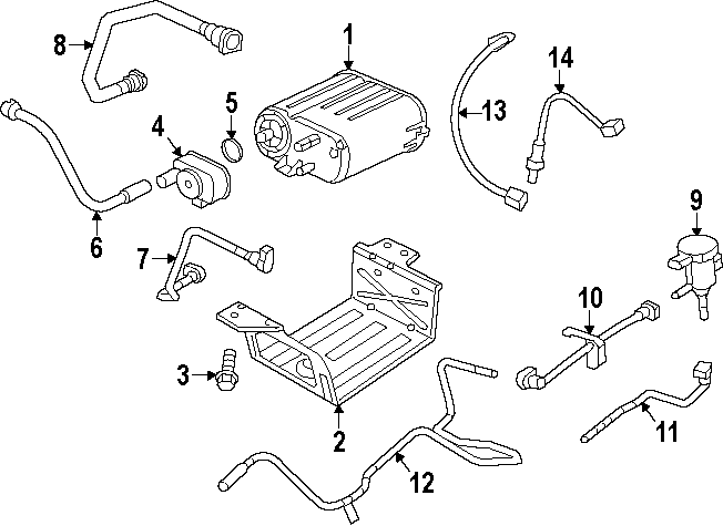 Diagram EMISSION SYSTEM. EMISSION COMPONENTS. for your 2014 Jeep Wrangler   