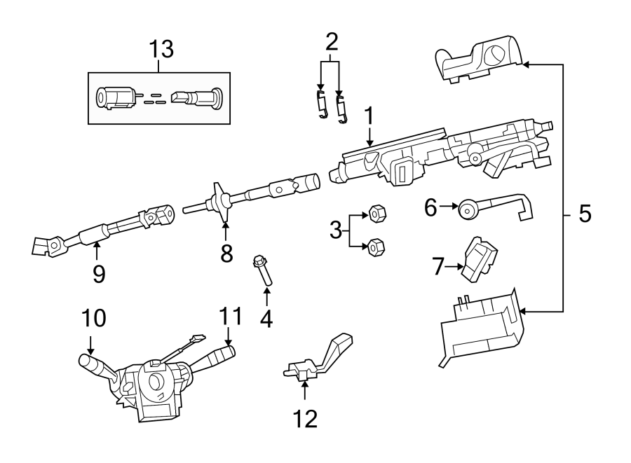 Diagram STEERING COLUMN ASSEMBLY. for your Jeep Wrangler  